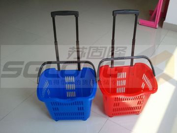 China Prueba robusta plegable de la resbalón de la cesta de compras del verde amarillo para la tienda al por menor proveedor